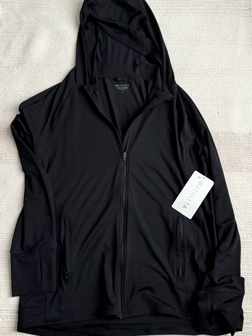 Athleta Pacifica Illume UPF Relaxed Black Zip Hoodie - Size L